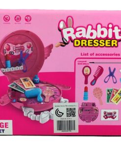 Alternative view of "Rabbit Dresser Set" 2-in-1 Portable Vanity Case & Doll Playset (Pink)