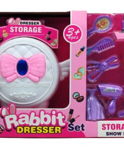 "Rabbit Dresser Set" 2-in-1 Portable Vanity Case & Pretend Play Toy
