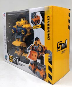 Alternative view of 5-in-1 DIY Engineering Transforming Robot – Take-Apart Construction Vehicle Playset with Tool