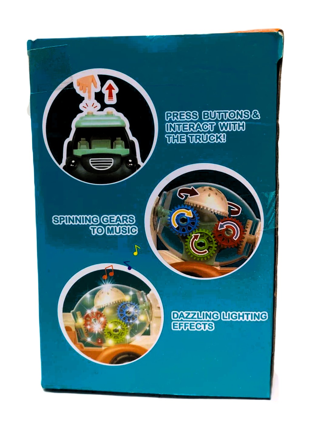 Interactive Transparent Gear Truck – Musical Light-Up Cement Mixer with Spinning Gears - الصورة 4