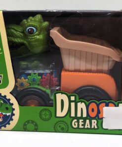 Dinosaur Gear Car Interactive Construction Truck – Motorized Bump & Go Dino Vehicle with Transparent Moving Gears, Lights & Music
