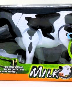 Interactive Battery-Operated Milk Cow – Motorized Walking Farm Animal with Lights & Sounds