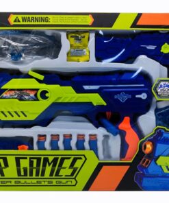 Super Wars Top Games 2-in-1 Tactical Blaster – Dual-Ammo Water Bead & Foam Dart Gun with Detachable Stock & Target