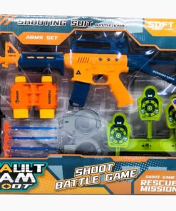 Assault Team Rescue Mission Playset – Tactical Toy Rifle with Scoring Target Stand & Roleplay Gear