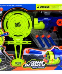 Air Blaster Power Gun Target Set – Foam Dart Shooter with 360° Rotating Cylinder & Target Stand