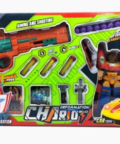 QIYIFA Deformation Chariot Warrior Playset – 2-in-1 Transforming Car Robot with Dual-Ammo Blaster
