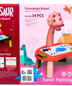 Triceratops Dinosaur Projection Drawing Board – 34-Piece Educational Art Easel & Tracing Desk