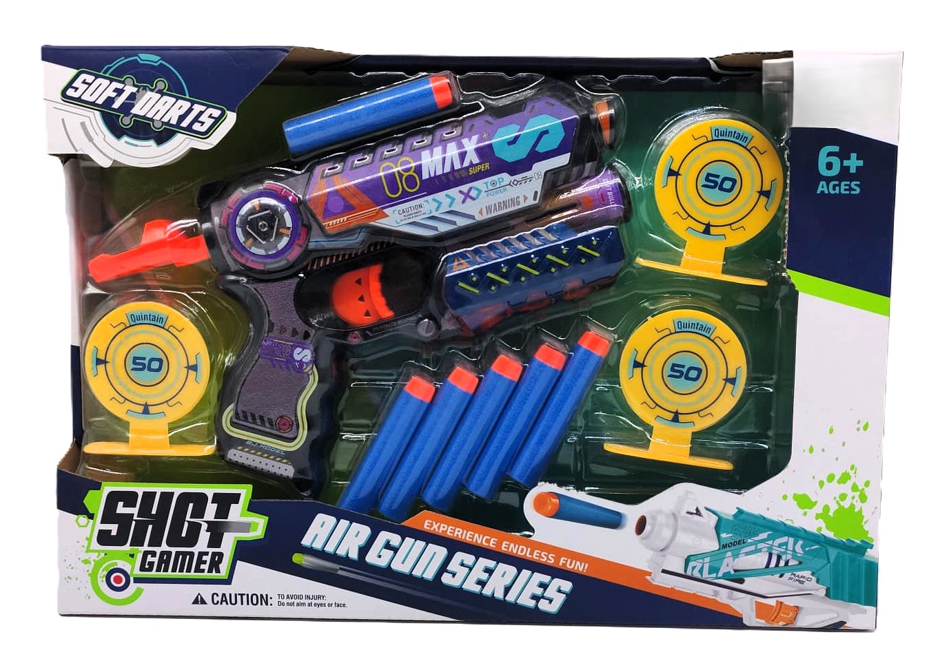 Shot Gamer Air Gun Series Soft Dart Blaster – High-Precision Foam Dart Pistol with Standalone Target Gallery & Safe Ammunition 1 Shot Gamer Air Gun Series Soft Dart Blaster – High-Precision Foam Dart Pistol with Standalone Target Gallery & Safe Ammunition