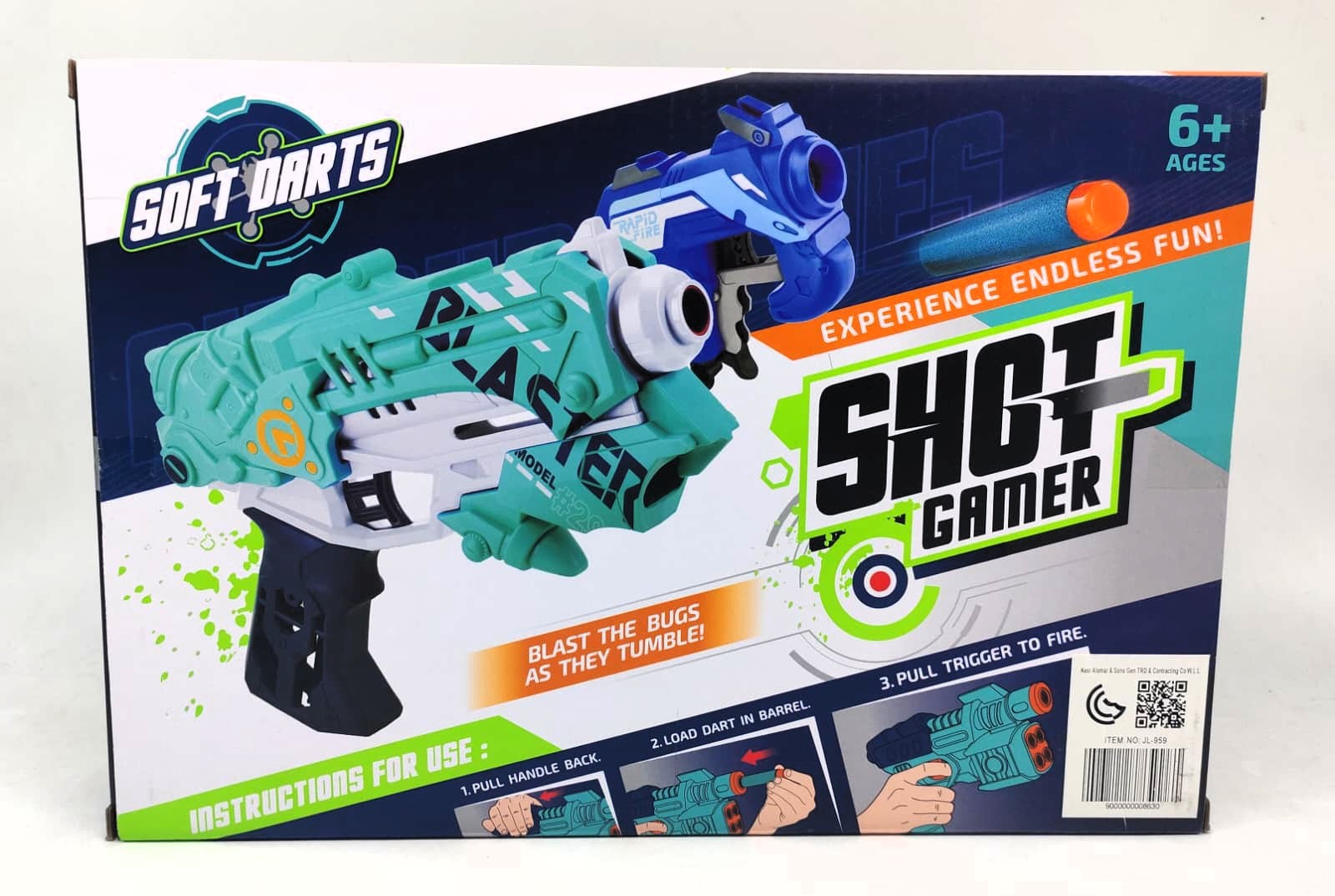 Shot Gamer Air Gun Series Rapid Fire Blaster – Tactical Soft Dart Pistol with Enclosed Standalone Target & 6 Foam Bullets 2 Shot Gamer Air Gun Series Rapid Fire Blaster – Tactical Soft Dart Pistol with Enclosed Standalone Target & 6 Foam Bullets - Image 2