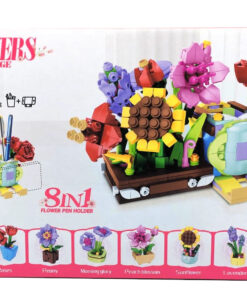 Alternative view of Flowers Language 8-in-1 Stationery Set – 752-Piece DIY Botanical Building Blocks Desk Organizer, Pen & Mobile Phone Holder