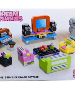 Dream Appliances 8-in-1 Warm Cottage Building Blocks Set – 751-Piece DIY Miniature Dollhouse Furniture & Home Electronics Kit
