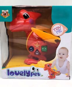 Lovely Pet Interactive Toddler Pterodactyl – Musical Pull-Along Dinosaur Toy with Shape Buttons, Lights & Animal Sounds