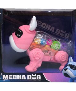 Mecha Dog Dynamic Mechanical Bulldog – Interactive Electronic Pet with Rotating Gears, Lights & Music