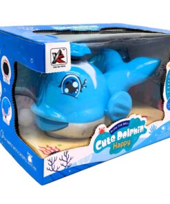 Cute Dolphin Happy Toy – Interactive Musical "Blow-the-Ball" Pet with Lights & Universal Walking