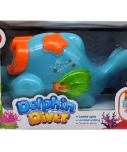 Dolphin Diver Interactive Cartoon Submarine – Electric Ocean Pet with Universal Rotation, Swing Wings, Music & Flashing Lights