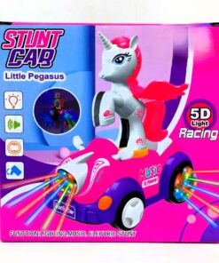 Stunt Car Little Pegasus Electronic Toy – Interactive Motorized Unicorn Stunt Vehicle with 5D Light Racing & Dynamic Music