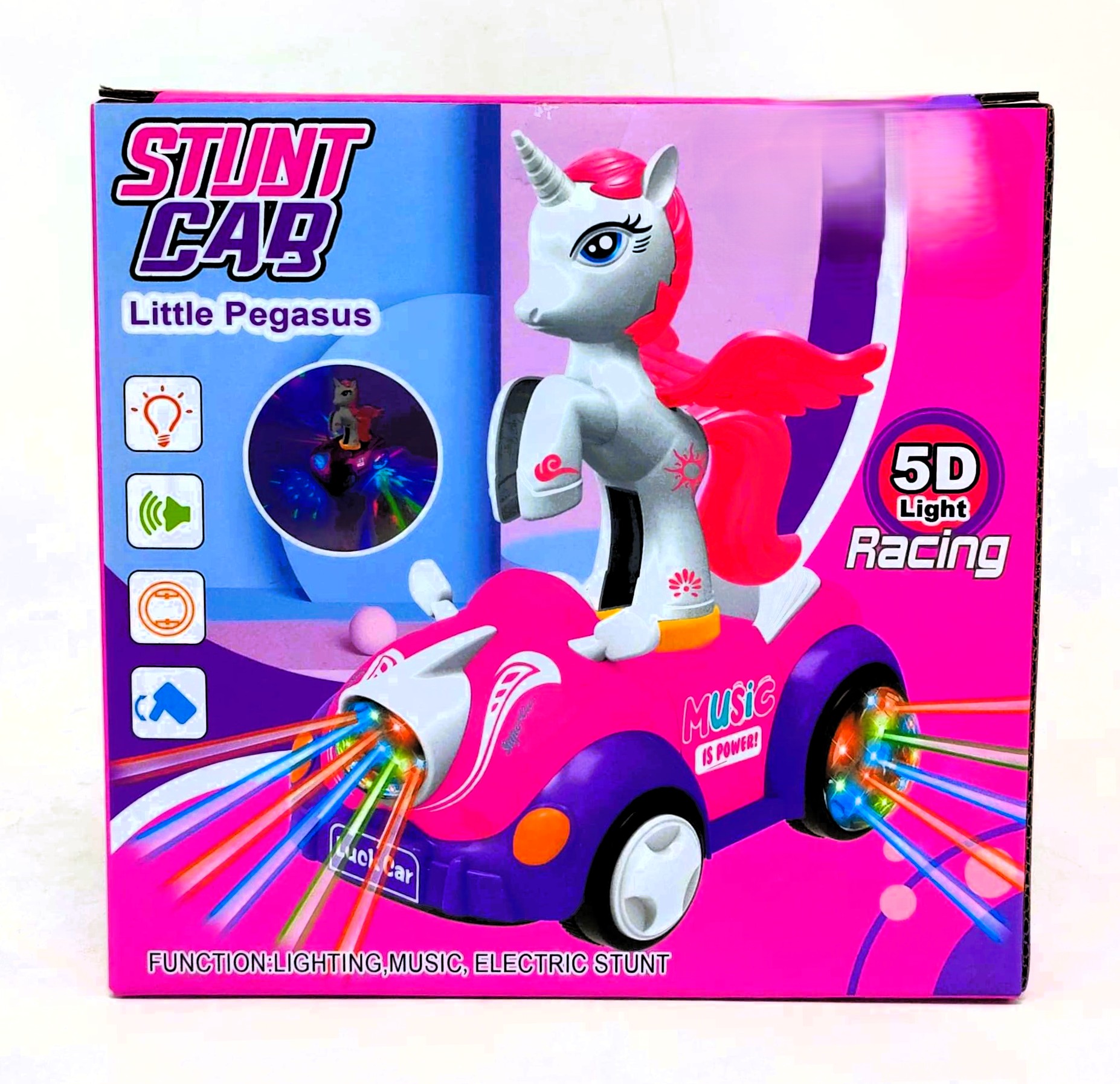 Stunt Car Little Pegasus Electronic Toy – Interactive Motorized Unicorn Stunt Vehicle with 5D Light Racing & Dynamic Music 1 Stunt Car Little Pegasus Electronic Toy – Interactive Motorized Unicorn Stunt Vehicle with 5D Light Racing & Dynamic Music