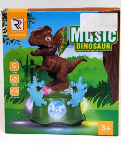 Music Dinosaur Electronic Carousel Stage – Interactive Walking Dino with 360° Rotation, Flashing LED Lights & Rhythmic Sounds