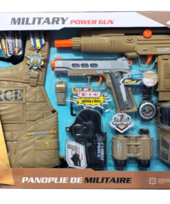 Desert Forces Justice Military Playset – Elite Desert S.W.A.T. Tactical Vest & Mask Gear with Light-Up Toy Guns, Holster & Binoculars