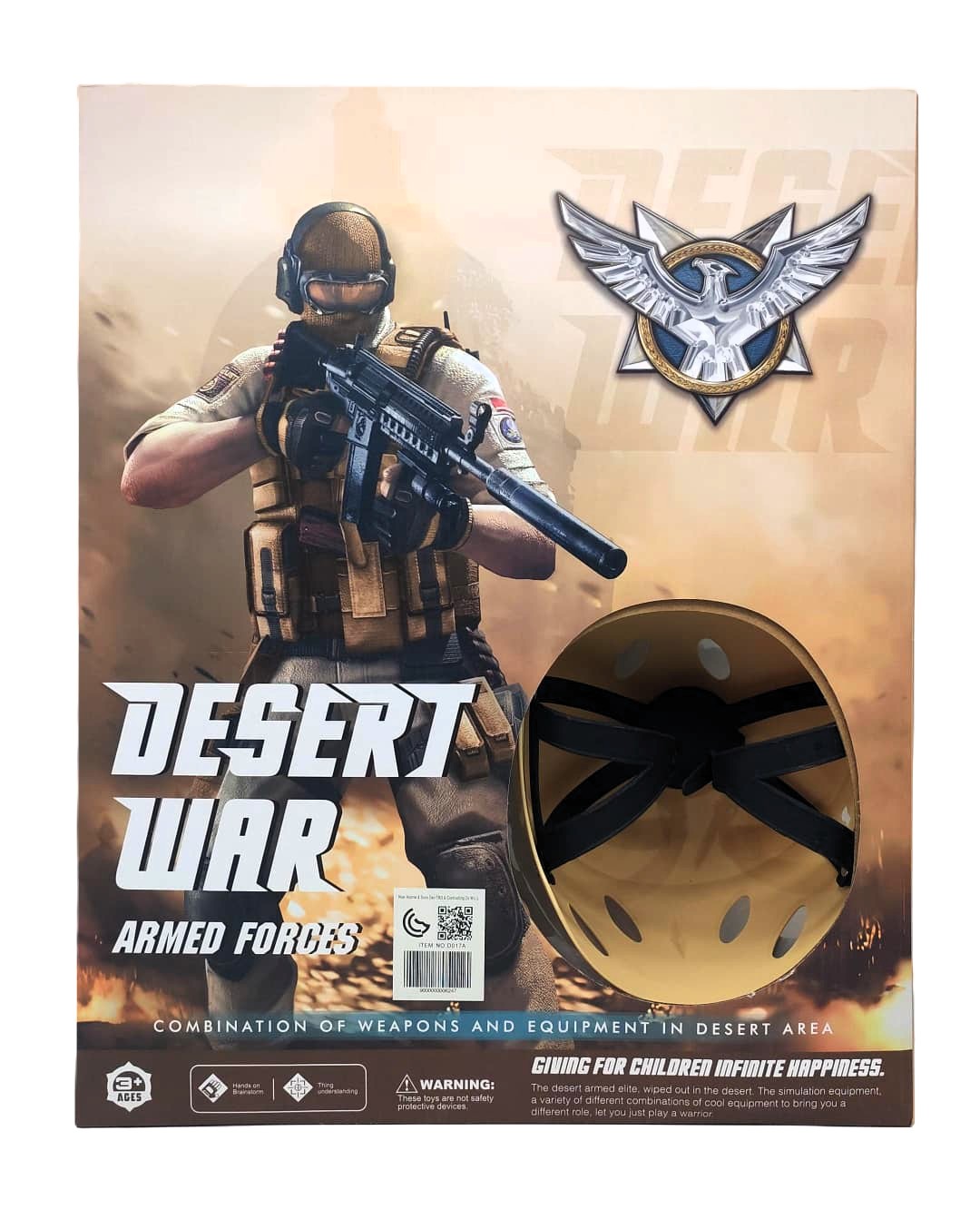 Armed Forces Desert War S.W.A.T. Command Set – Electronic Tactical Rifle with Helmet, Face Mask, Grenade & Combat Knife - الصورة 4
