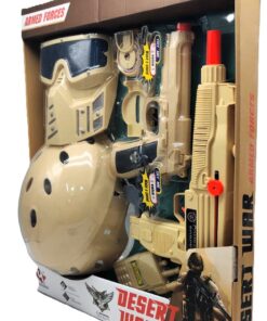 Alternative view of Armed Forces Desert War Combat Gear Playset – S.W.A.T. Tactical Helmet & Face Mask with Light-Up Toy Guns, Holster & Walkie-Talkie