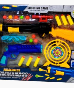Wilderness Commandos 2-Player Shooting Game Set – Dual-Ammo Shotgun & Pistol Combo with Target and Safety Glasses