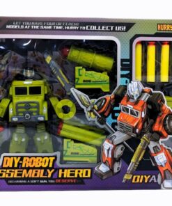 DIY Disassembly Hero Transforming Robot – 2-in-1 Morphing Vehicle & Foam Dart Blaster Set