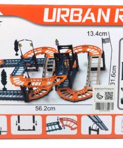 Alternative view of Urban Rail Educational DIY Track Set – 3D Overpass Highway Building Block System with Battery-Operated Off-Road SUV, Suspension Bridge, & Miniature Street Signs