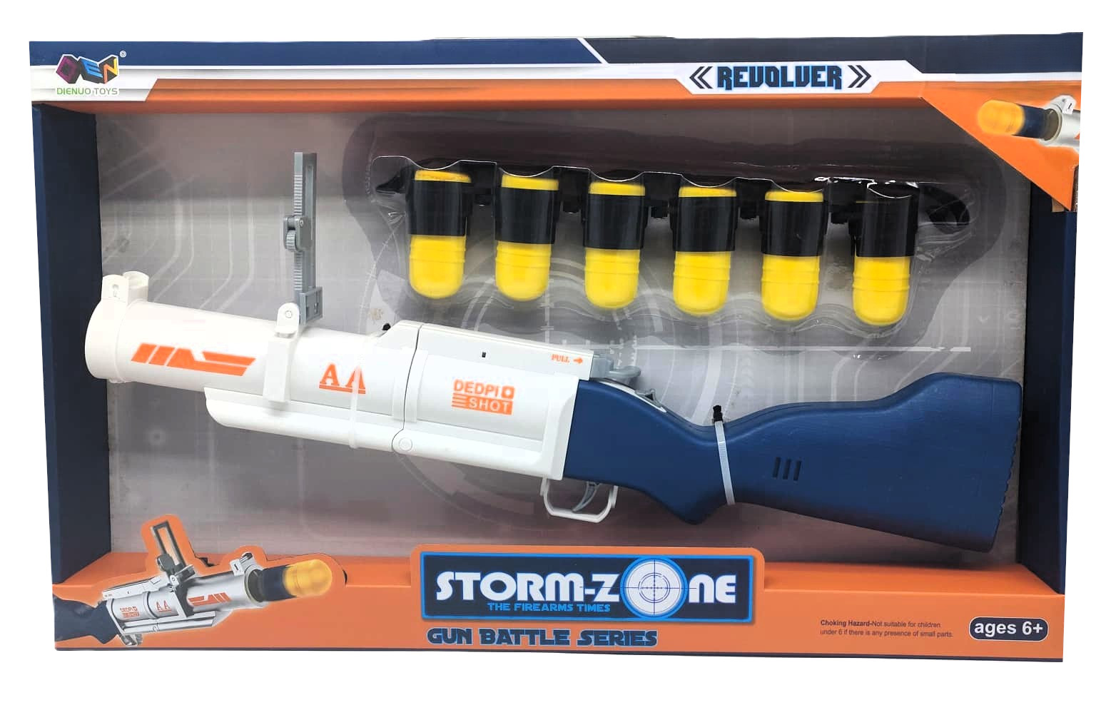 Storm-Zone Gun Battle Series Deluxe Foam Shell Launcher – Tactical "Revolver" Blaster with 6 Oversized Safety Foam Projectiles, Flip-Up Sight, and Realistic Break-Action Cocking System 1 Storm-Zone Gun Battle Series Deluxe Foam Shell Launcher – Tactical "Revolver" Blaster with 6 Oversized Safety Foam Projectiles, Flip-Up Sight, and Realistic Break-Action Cocking System