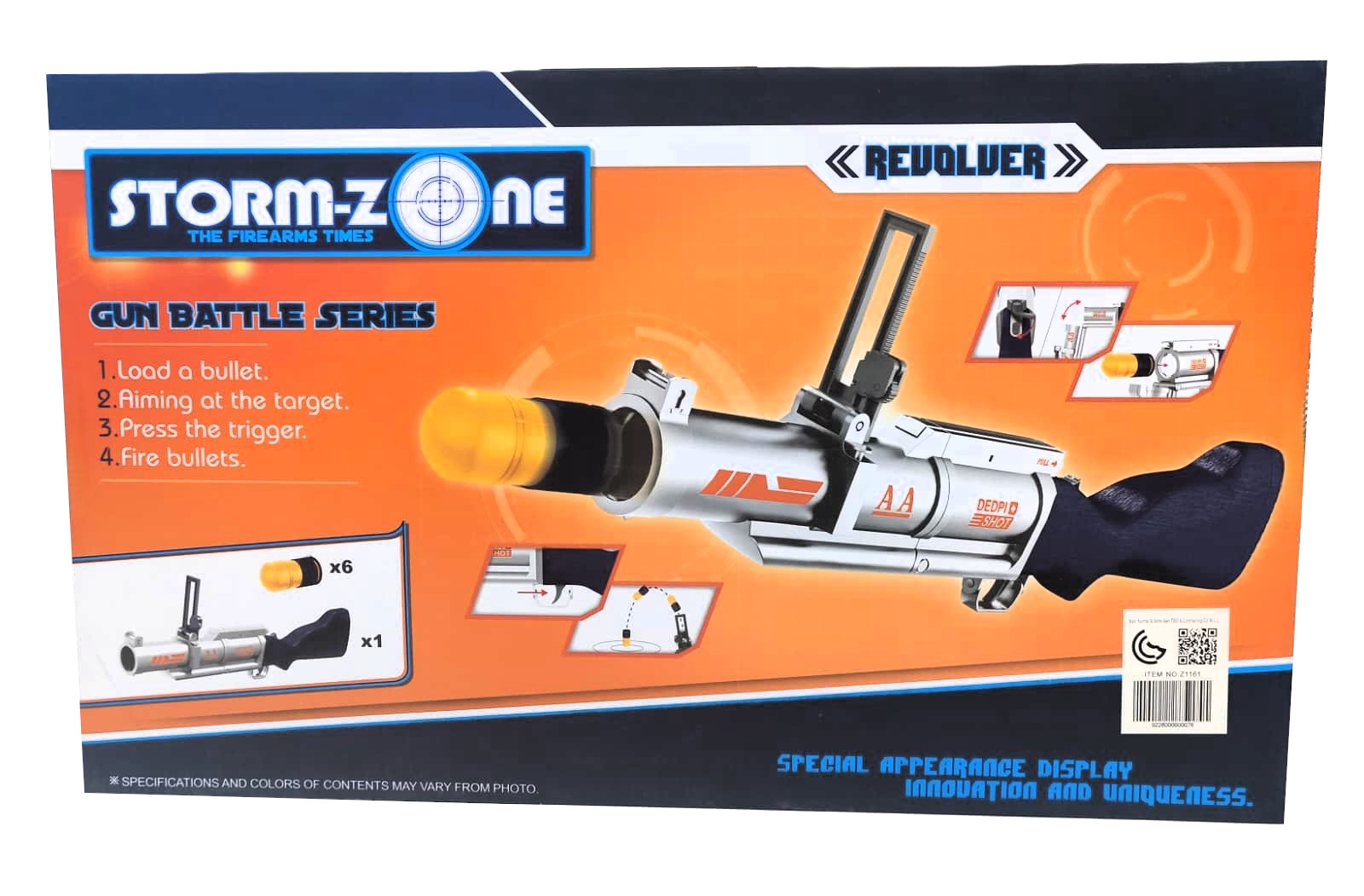 Storm-Zone Gun Battle Series Deluxe Foam Shell Launcher – Tactical "Revolver" Blaster with 6 Oversized Safety Foam Projectiles, Flip-Up Sight, and Realistic Break-Action Cocking System 2 Storm-Zone Gun Battle Series Deluxe Foam Shell Launcher – Tactical "Revolver" Blaster with 6 Oversized Safety Foam Projectiles, Flip-Up Sight, and Realistic Break-Action Cocking System - Image 2