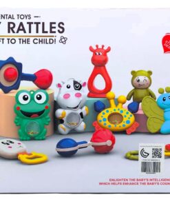 Alternative view of Cute Styling Infancy Developmental Baby Rattles Deluxe Pack – 8-Piece Sensory Teething, Audio Shaker & Interactive Interlocking Nursery Gift Box Set