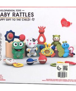 Alternative view of Cute Styling Infancy Developmental Baby Rattles Pack – 4-Piece Sensory Teething and Grasping Set with Internal Audio Shaker Beads, Ergonomic Easy-Hold Handles, and Rounded Contours