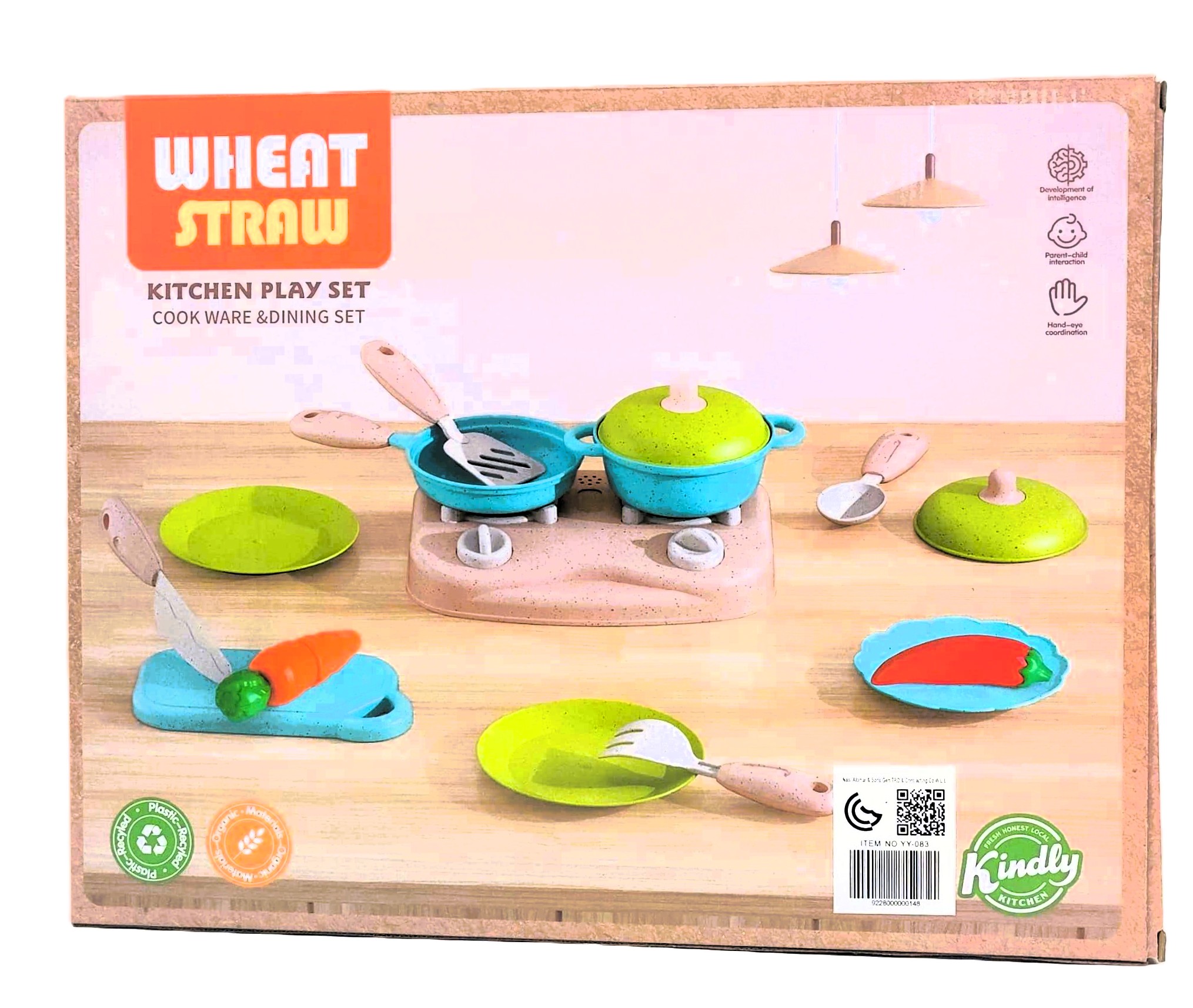 Kindly Kitchen Eco-Friendly Wheat Straw Culinary Playset – Organic Composite Pretend Cookware & Dining Station with Dual-Burner Range, Cutting Board, Play Utensils & Harvest Vegetables 2 Kindly Kitchen Eco-Friendly Wheat Straw Culinary Playset – Organic Composite Pretend Cookware & Dining Station with Dual-Burner Range, Cutting Board, Play Utensils & Harvest Vegetables - Image 2