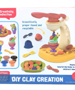 Alternative view of Keylucker DIY Clay Creation Dessert Salon – 29-Piece Modeling Dough Ice Cream & Cake Maker Station with 6 Vibrant Colors, Extruder Machine, and Play Sundae Dinnerware