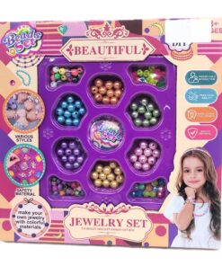 Beads Set Beautiful DIY Beaded Bracelet Jewelry Gift Box – Creative Fashion Jewelry Making Kit with Multi-Style Acrylic Accent Beads, Sensory Sorting Tray & High-Elasticity Threading Strings
