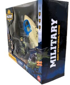 Alternative view of Military Army Situational Games Air Strike & Amphibious Assault Playset – Supersonic Fighter Jet with Tactical Inflatable Raft, Sentry Watchtower Station & Articulated Soldier Figure