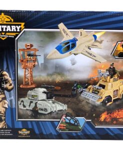 Alternative view of Military Army Situational Games Strike Force Outpost Playset – Combat Attack Helicopter with All-Terrain Recon Warthog, Sentry Watchtower Station & Articulated Soldier Figure