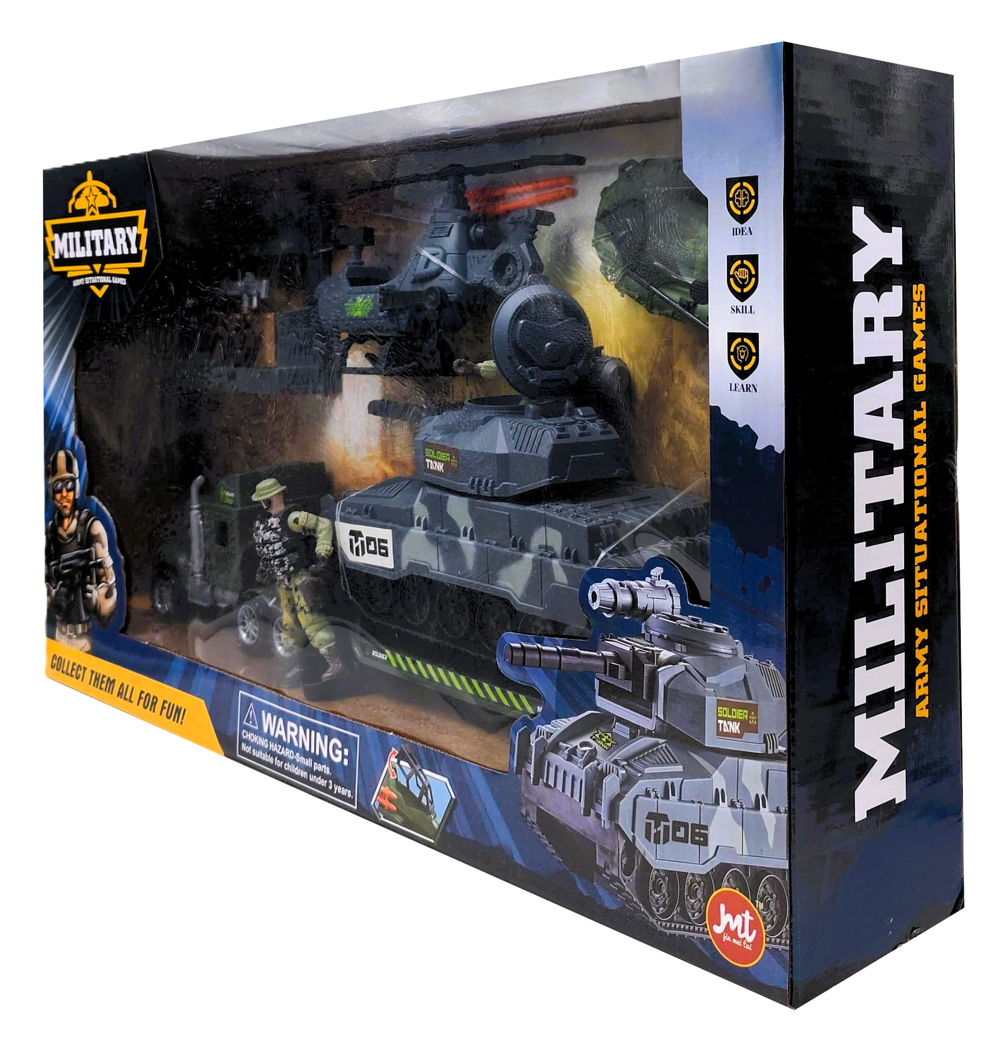 Military Army Situational Games Heavy Logistics Armored Transport Playset – 10-Wheel Flatbed Hauler Truck with Camouflage Combat Tank, Scout Chopper, Assault Raft & Soldier Action Figure 4 Military Army Situational Games Heavy Logistics Armored Transport Playset – 10-Wheel Flatbed Hauler Truck with Camouflage Combat Tank, Scout Chopper, Assault Raft & Soldier Action Figure - Image 4