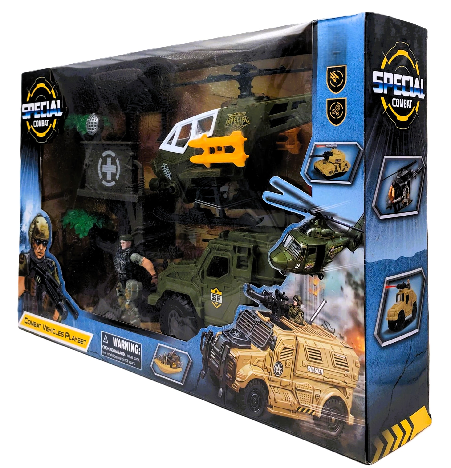 Special Combat Vehicles Playset Medical Outpost Pack – Jungle Camouflage Field Ambulance Truck with Tactical Support Helicopter, Treehouse Medic Station & Commando Figure 4 Special Combat Vehicles Playset Medical Outpost Pack – Jungle Camouflage Field Ambulance Truck with Tactical Support Helicopter, Treehouse Medic Station & Commando Figure - Image 4