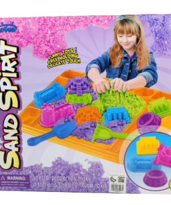 al3aby 94 Sand Spirit Magic Kinetic Sand Mega Activity Station – 900g Non-Toxic Stretchy Mess-Free Sensory Sand Kit with Large Play Tray, Shaping Shovels & 3D Mold Sets