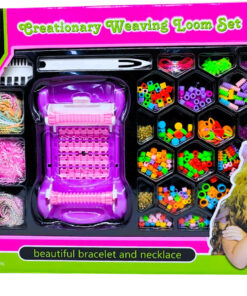 al3aby 80 Girl's Creator Creationary Weaving Loom Set – Ultimate DIY Jewelry Maker Kit with Premium Bead Sorter Hive, Multi-Texture Yarn Packs, Precision Shuttle, and Design Comb