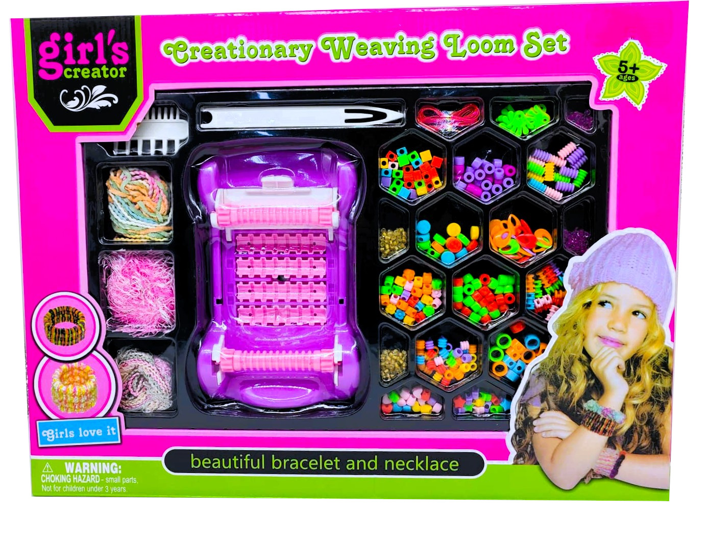 Girl's Creator Creationary Weaving Loom Set – Ultimate DIY Jewelry Maker Kit with Premium Bead Sorter Hive, Multi-Texture Yarn Packs, Precision Shuttle, and Design Comb 1 Girl's Creator Creationary Weaving Loom Set – Ultimate DIY Jewelry Maker Kit with Premium Bead Sorter Hive, Multi-Texture Yarn Packs, Precision Shuttle, and Design Comb