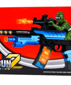 Alternative view of Electric Flash Gun Z Super Shooting Tactical Blaster – 41cm Battery-Operated Combat Toy Rifle with Flashing LED Lights, Realistic Firing Sounds, Simulated Recoil Vibration & Revolving Barrel Elements