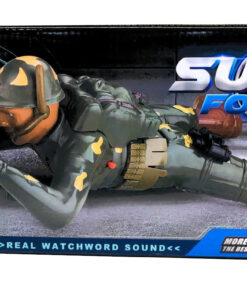 al3aby 70 Super Forces Electric Crawling Soldier – Battery-Operated Mechanized Commando Toy Figure with Flashing Gun Barrel Muzzle, Realistic Combat Sound Tracks & Automatic Moving Action