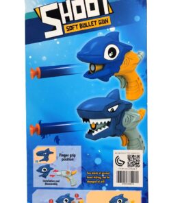 Alternative view of Shoot Soft Bullet Gun Shark & Dolphin Launcher Twin-Pack – 2-in-1 Dual Marine Beast Blaster Set with 8 Foam Suction Darts & Modular Interchangeable Animal Head Casings