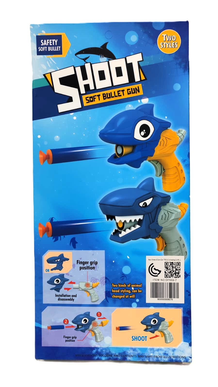 Shoot Soft Bullet Gun Shark & Dolphin Launcher Twin-Pack – 2-in-1 Dual Marine Beast Blaster Set with 8 Foam Suction Darts & Modular Interchangeable Animal Head Casings 2 Shoot Soft Bullet Gun Shark & Dolphin Launcher Twin-Pack – 2-in-1 Dual Marine Beast Blaster Set with 8 Foam Suction Darts & Modular Interchangeable Animal Head Casings - Image 2