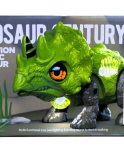 Alternative view of Dinosaur Century Simulation Electric Triceratops – Battery-Operated Walking Ceratopsian Toy Figure with Prismatic LED Flashing Lights & Analog Dino Sound Effects