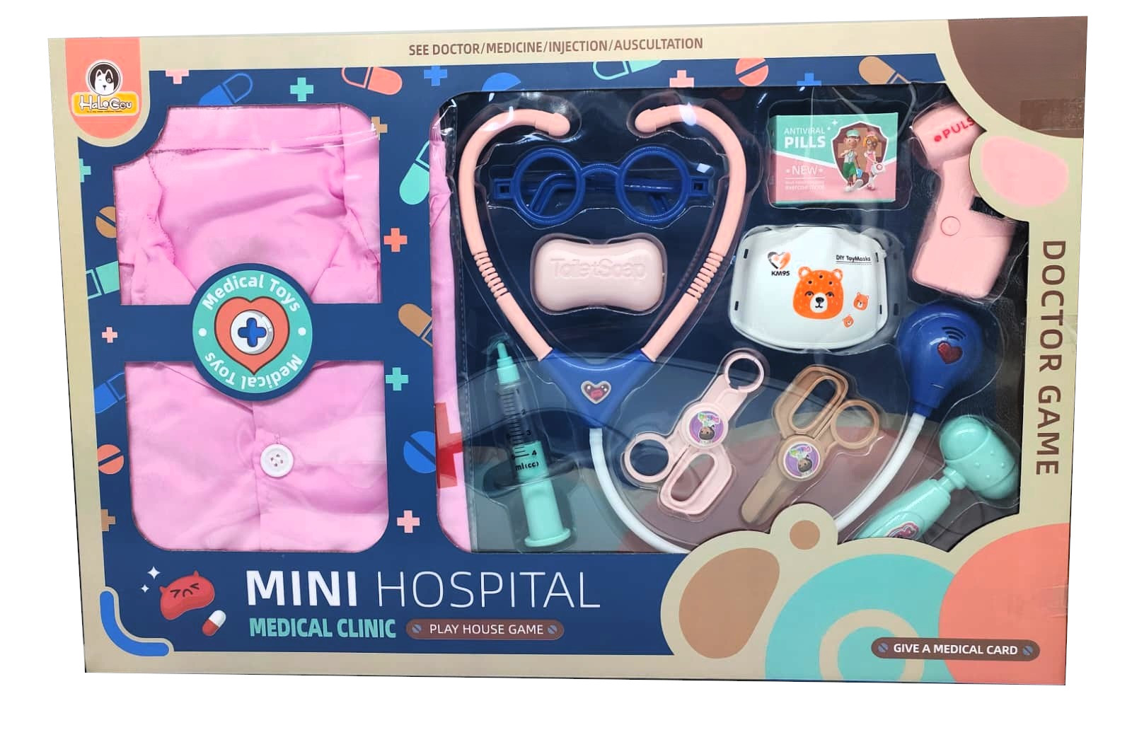 Mini Hospital Medical Clinic Play House Game – Complete 12-Piece Junior Doctor Costume & Diagnostics Suitcase Kit with Pink Nurse Scrub Lab Coat, Interactive Stethoscope & Medical Accessories 1 Mini Hospital Medical Clinic Play House Game – Complete 12-Piece Junior Doctor Costume & Diagnostics Suitcase Kit with Pink Nurse Scrub Lab Coat, Interactive Stethoscope & Medical Accessories