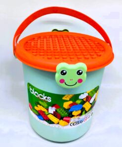 Alternative view of Creative Frog Pastel Building Blocks Storage Bucket – Classic Interlocking Construction Bricks with Dual-Purpose Studded Baseplate Lid & Easy-Carry Handle