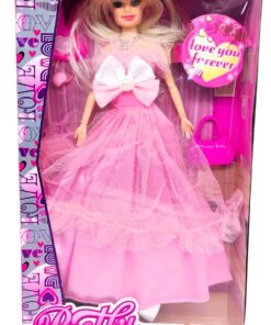 al3aby 84 Pretty Beautiful Girl Deluxe Gala Edition – Fully Articulated Princess Fashion Doll with Layered Tulle Evening Gown, Statement Pearl Bow, and Glamour Handbag